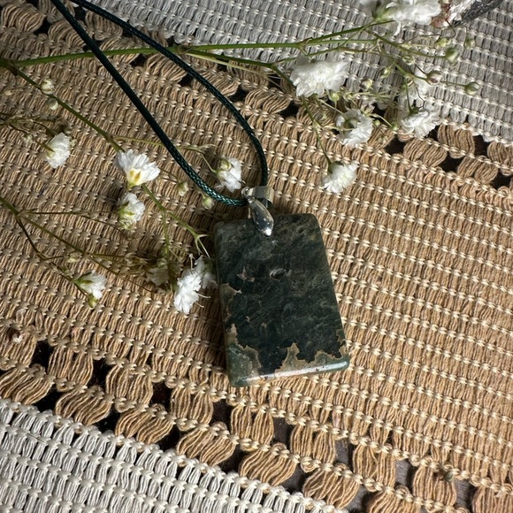 Moss Agate Pendant Necklace - Picture 8 of 11